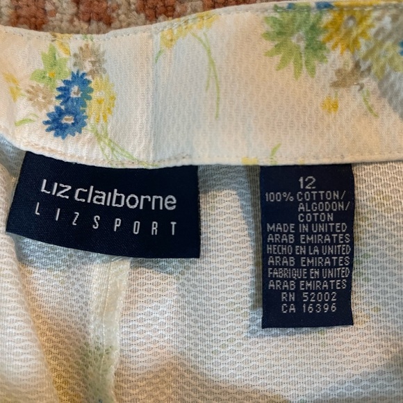 Liz Claiborne SKORT (skirt/short), floral—size 12. LIZ SPORT, NWT••• - Picture 3 of 8